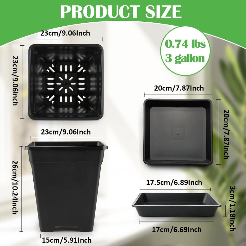 9 Inch Square Planters 8 Pack