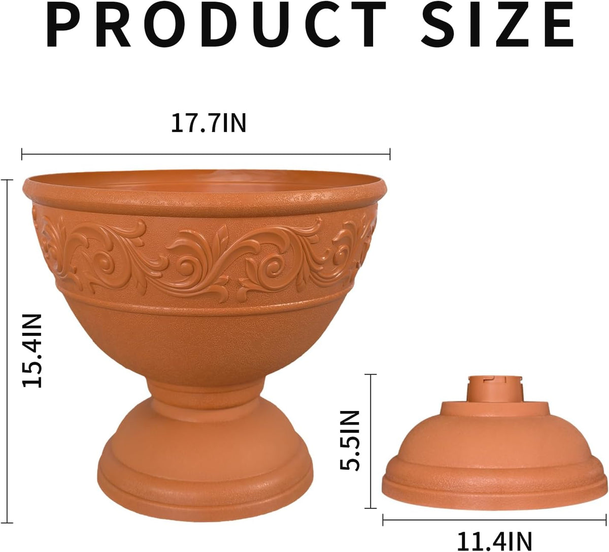 17.7 Inch Planter Urns Set of 2