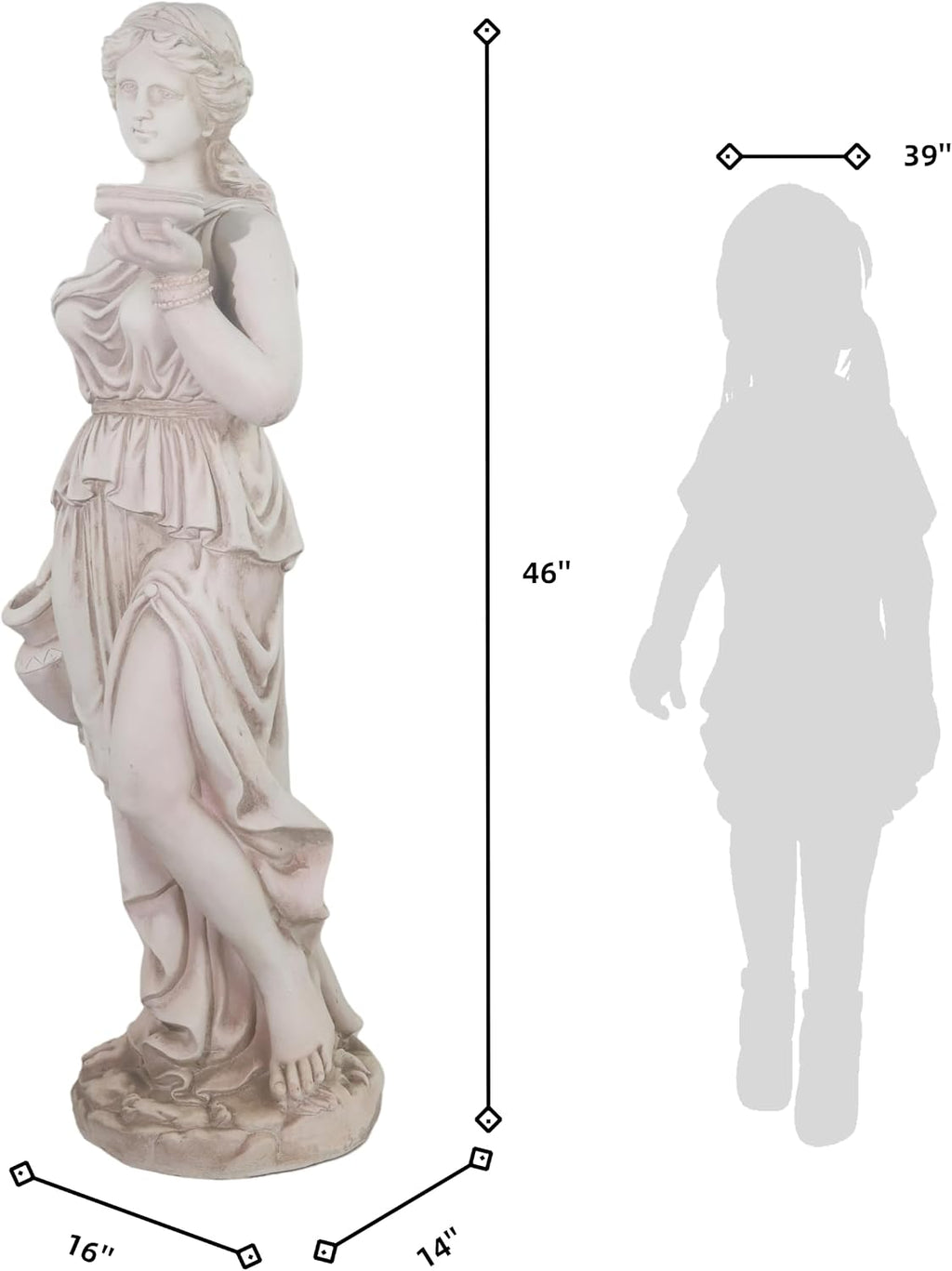 46'' High Nymph Goddess Statue