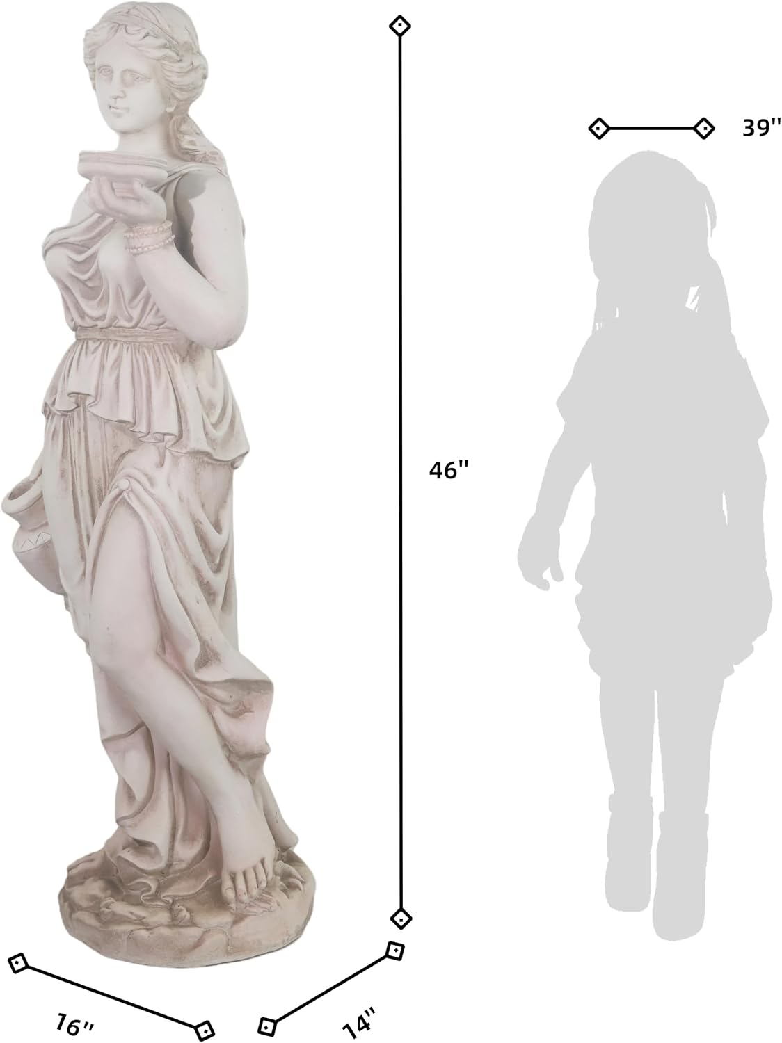46'' High Nymph Goddess Statue