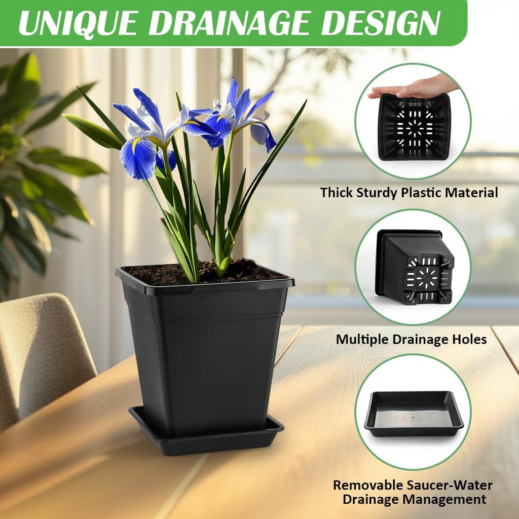 9 Inch Square Planters 8 Pack