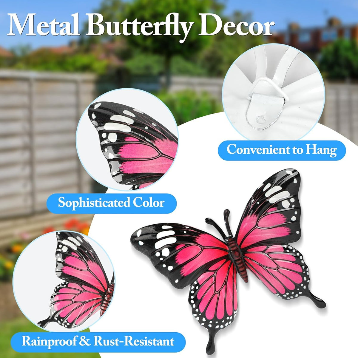 4Pcs Metal Butterfly Wall Decor