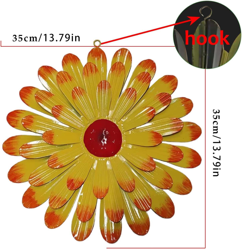 2Pcs Metal Floral Wall Decor