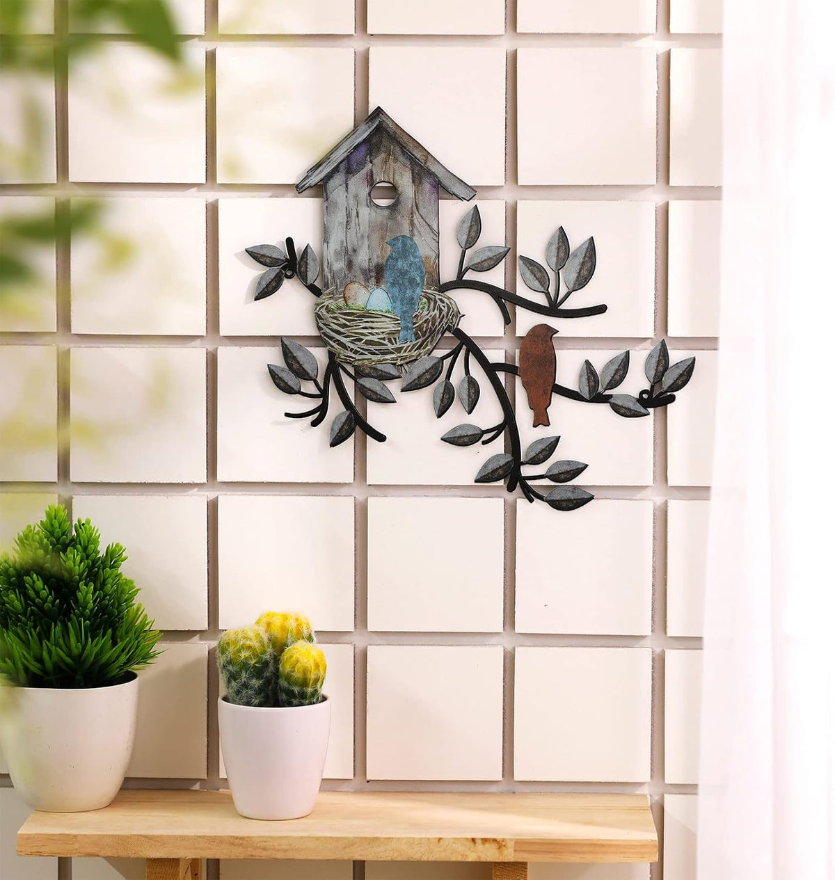 Brown Metal Bird Wall Decor