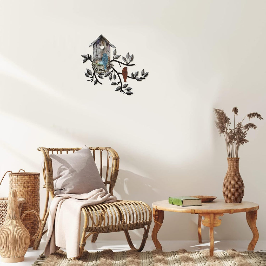 Brown Metal Bird Wall Decor