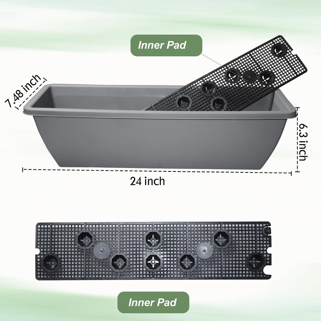 24 Inch Window Box Planter 6 Pcs