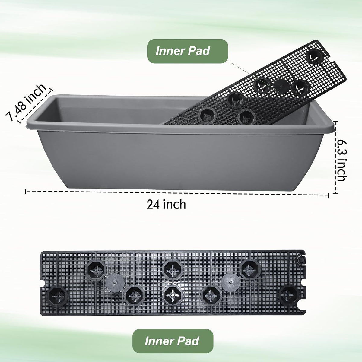 24 Inch Window Box Planter 6 Pcs