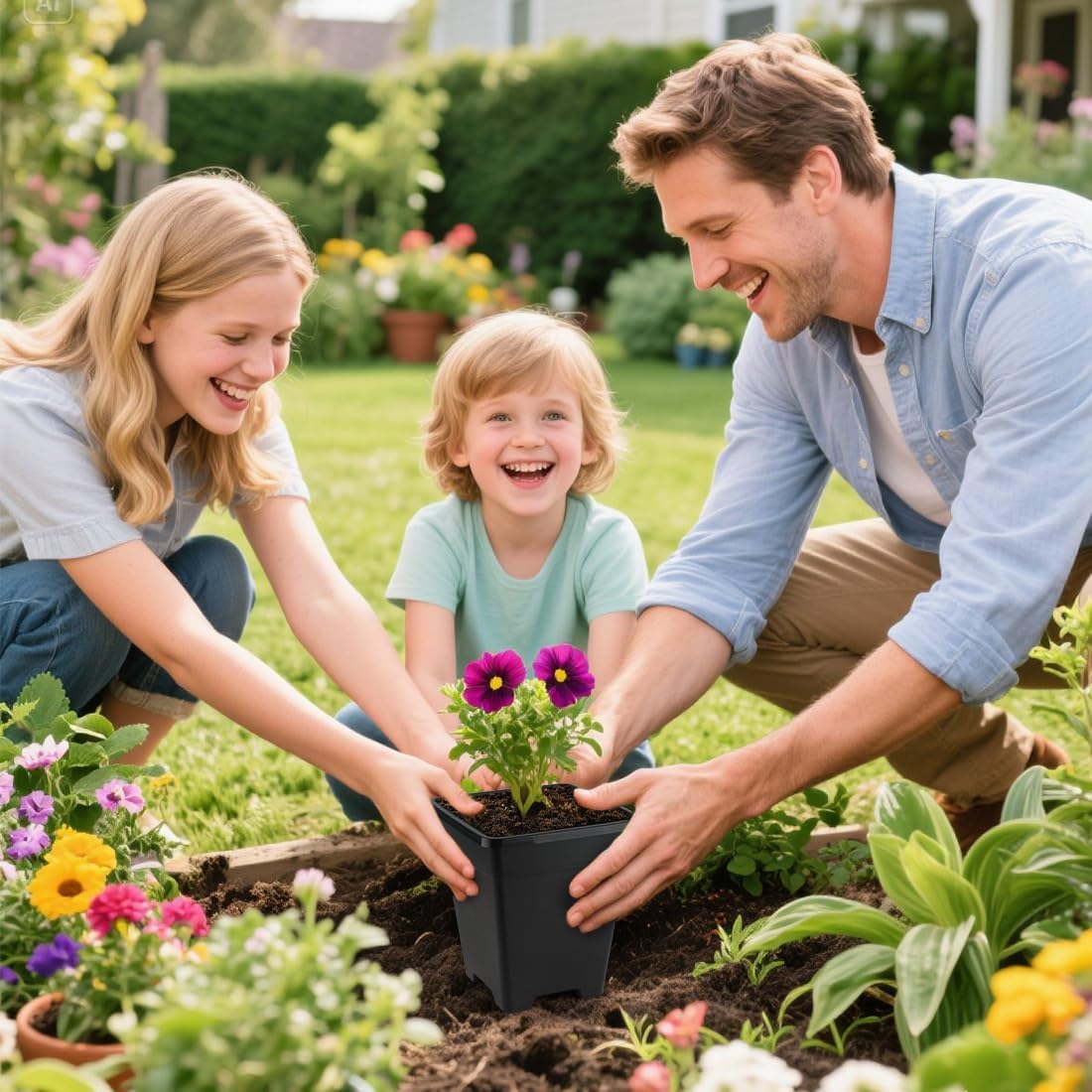 6 Inch Square Plant Pots 10 Pack