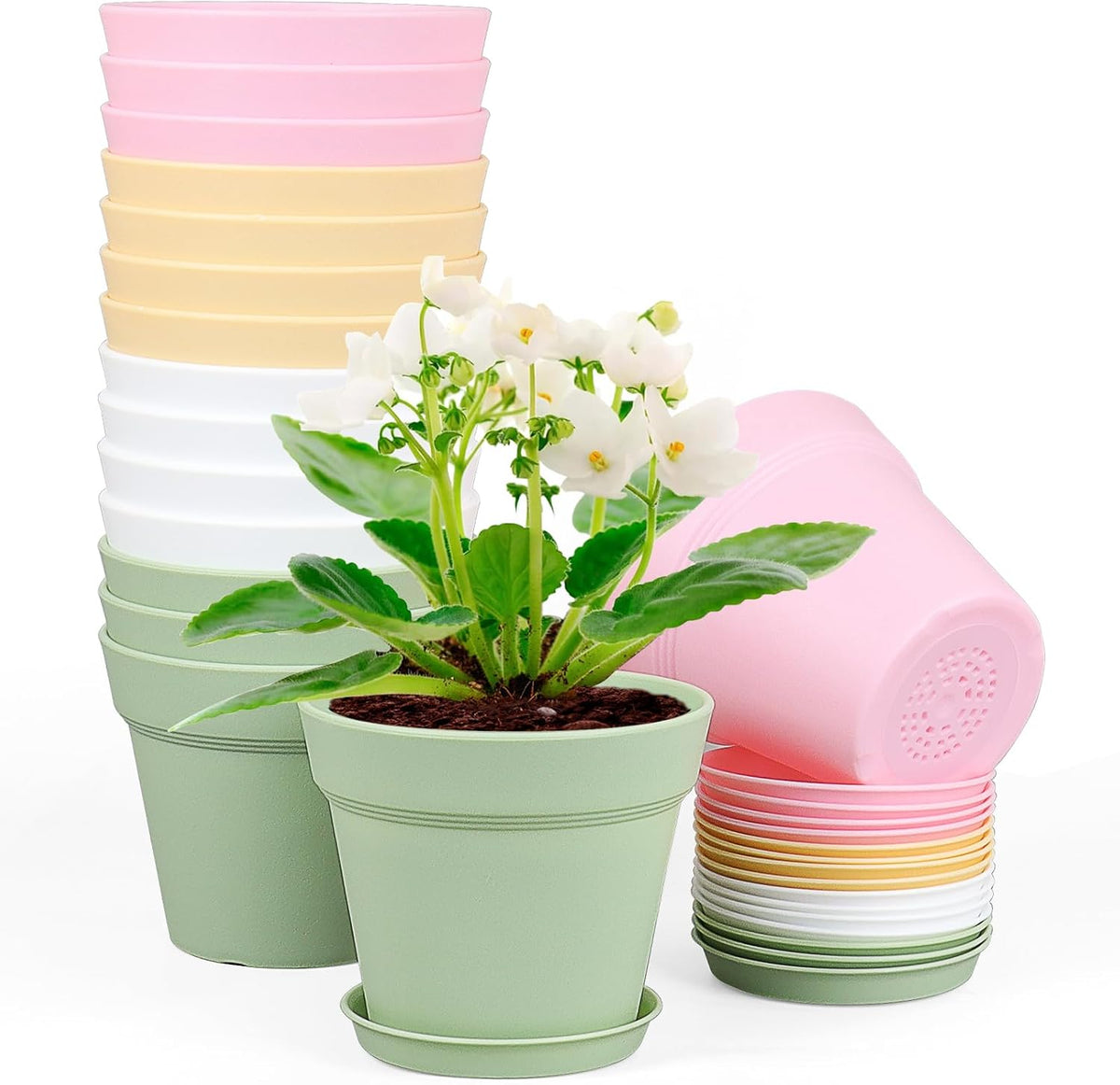 6 Inch Nursery Pots 16 Pack