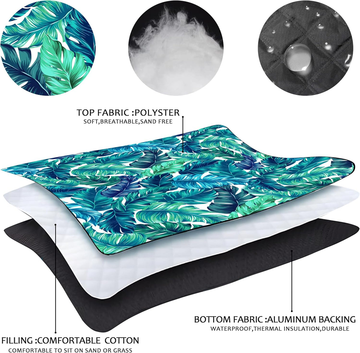 80"X80" Waterproof Beach Blanket