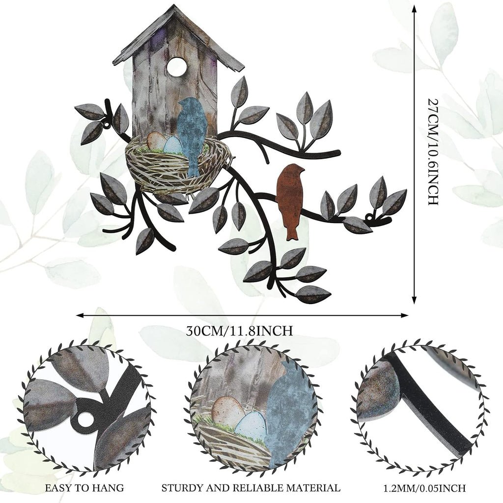 Brown Metal Bird Wall Decor