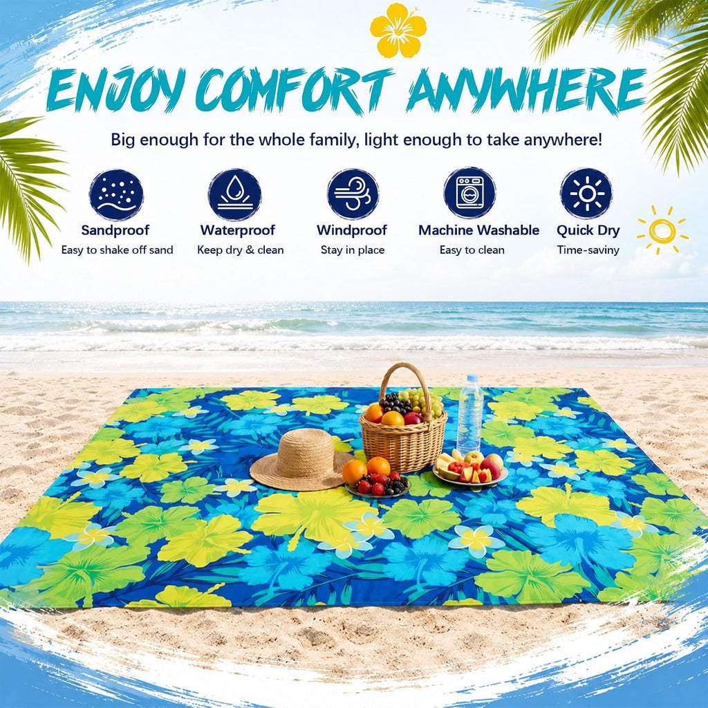 79"x83" Tropical Beach Blanket
