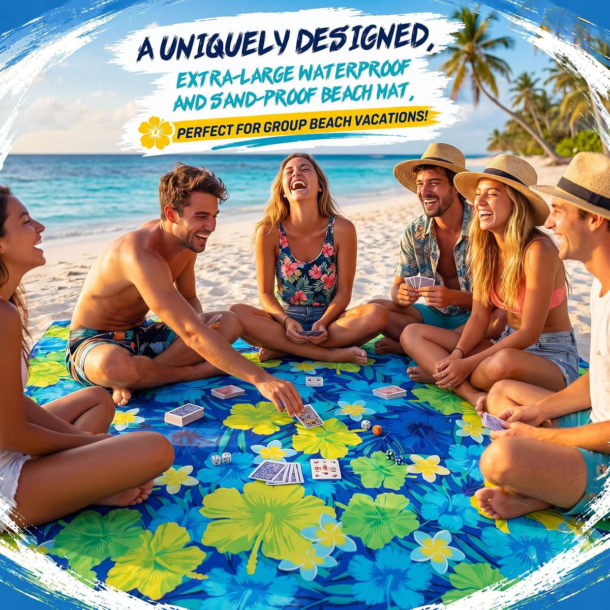 79"x83" Tropical Beach Blanket