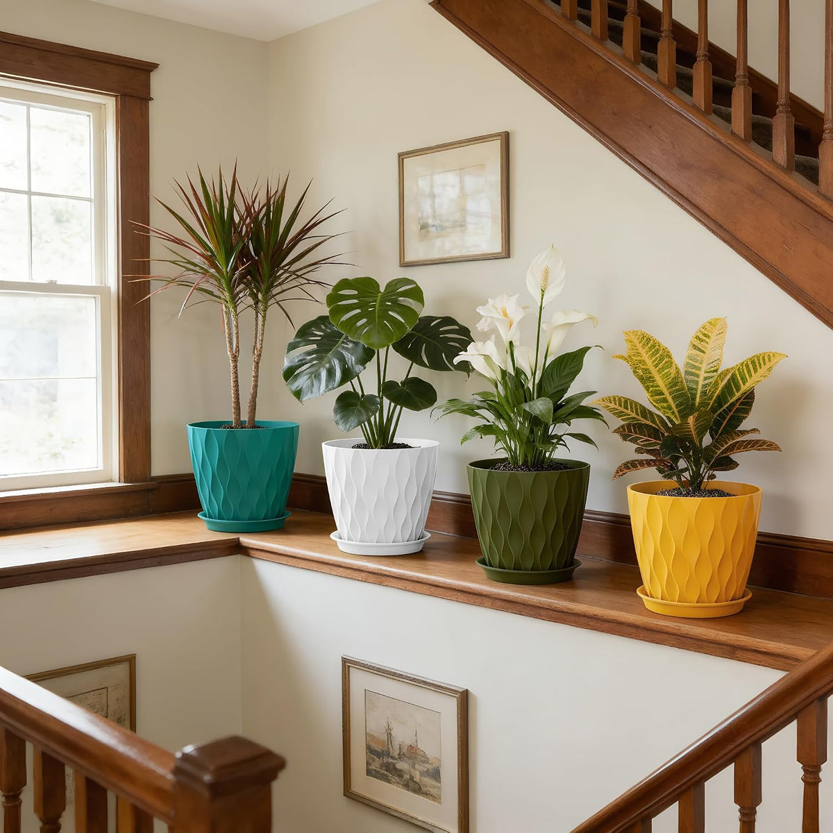 8 Inch Plant Pots 4 Pack