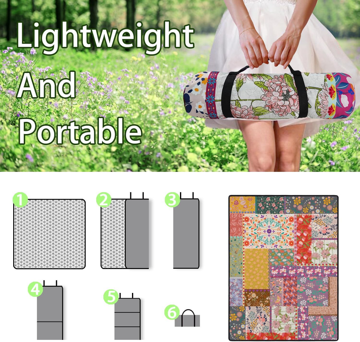 Boho Waterproof Picnic Blanket