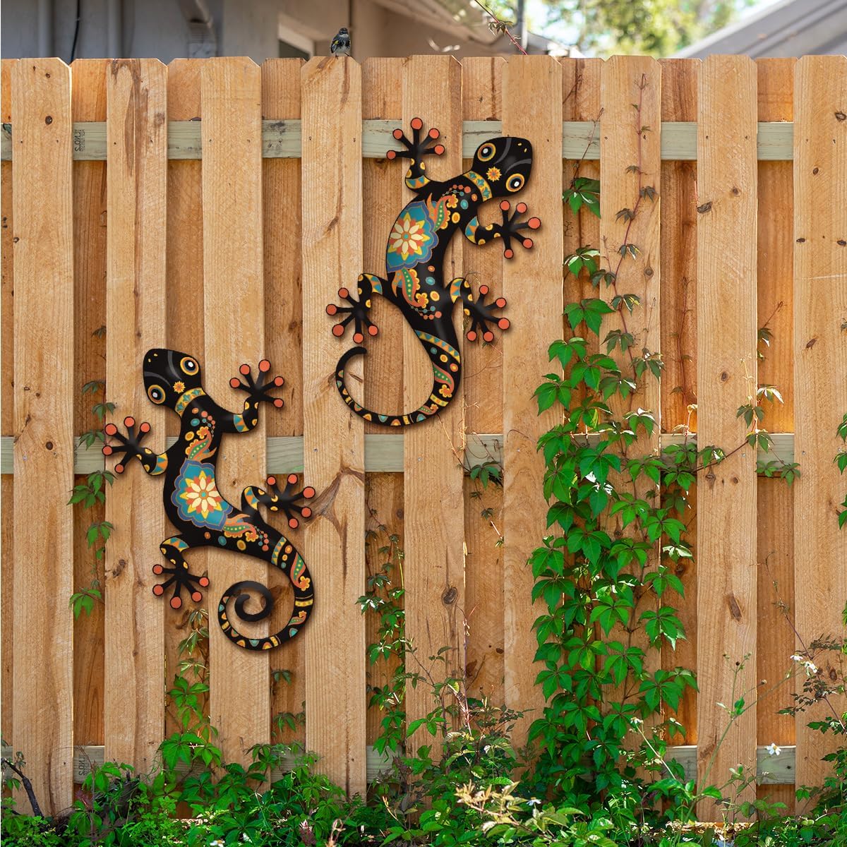 2Pcs Metal Gecko Wall Art