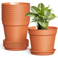 10 Pack 6 Inch Plant Pots Terracotta